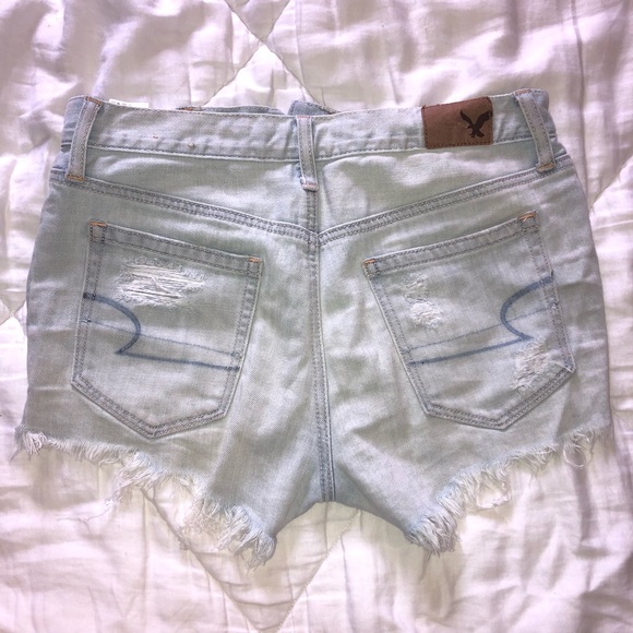 AE light wash hi-rise denim shorts - Picture 4 of 5